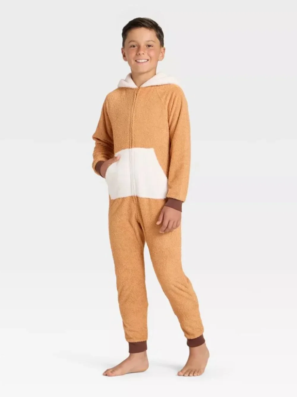 NEW Boys' Holiday Reindeer Union Suit - Cat & Jack™ Brown Large 10/12